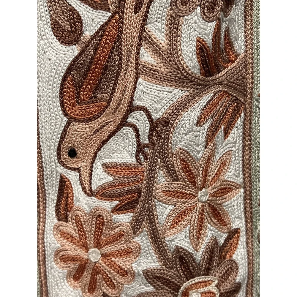 Handmade Crewel‎ Embroidered Tree of Life rug carpet Bird Floral Tapestry 36x56